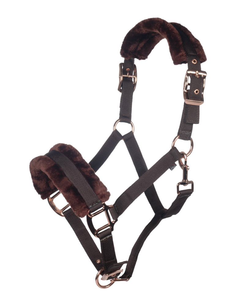 Licol HKM Rosegold Glamour brun, taille Cheval