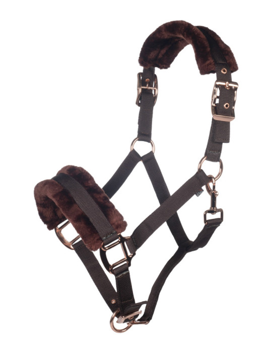 Licol HKM Rosegold Glamour brun, taille Cheval