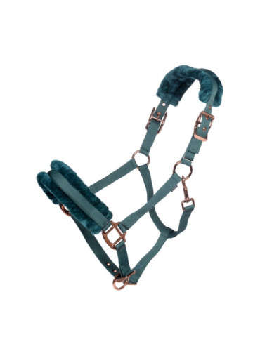 Licol HKM Rosegold Glamour pétrole, taille Poney