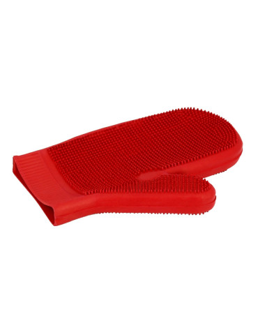 Gant étrille rouge