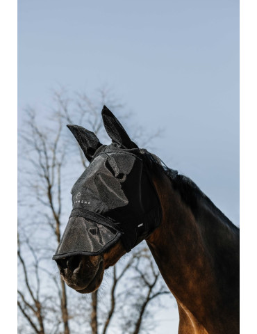 Masque anti-mouches Zipper noir, taille XL