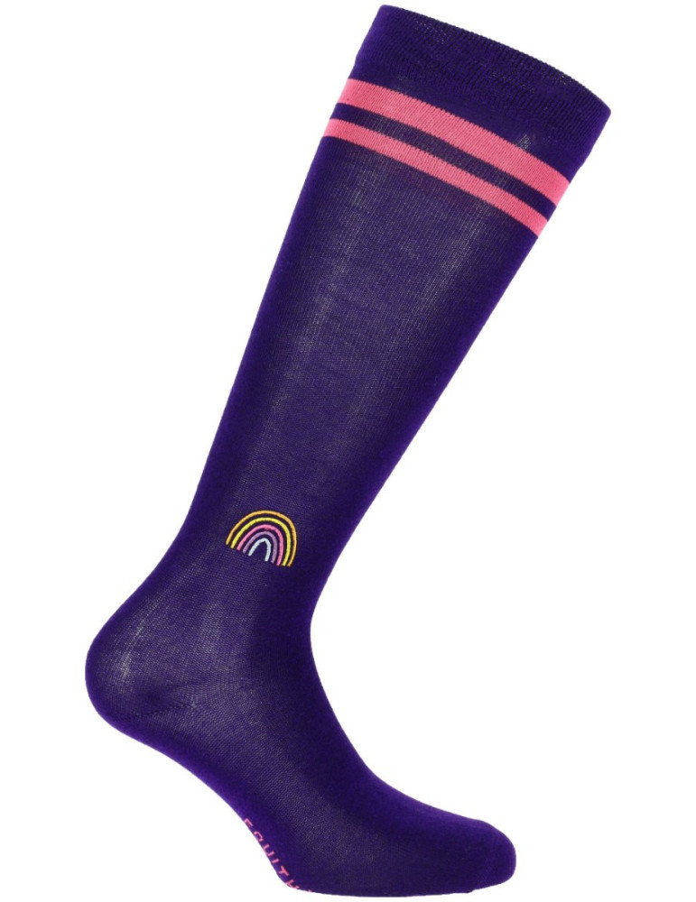 Chaussettes Equi-Thème Nikita arc-en-ciel violet, taille 37-39