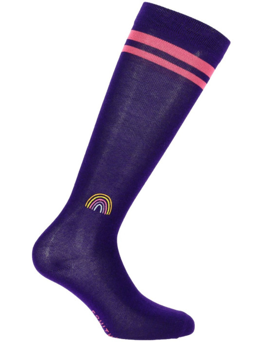 Chaussettes Equi-Thème Nikita arc-en-ciel violet, taille 37-39