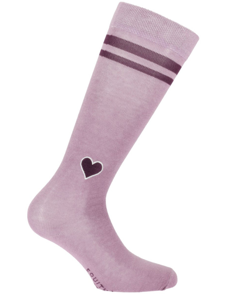 Chaussettes Equi-Thème Nikita cœur lila, taille 37-39