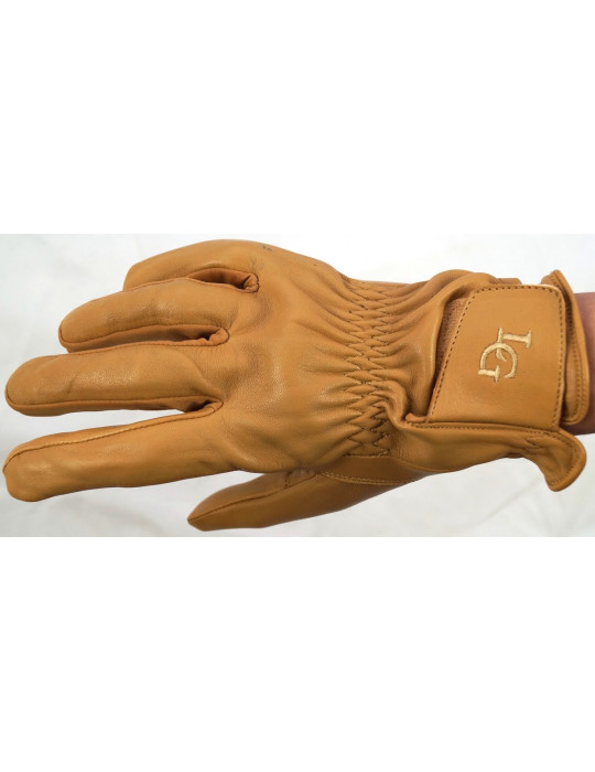 Gants Lovergreen cuir chamois caramel, taille S