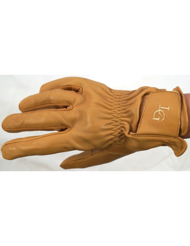 Gants Lovergreen cuir chamois caramel, taille M