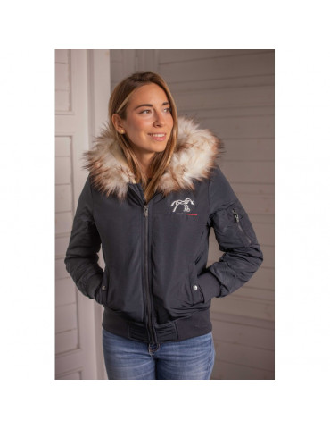 Blouson Lyon Glitter Pénélope marine, taille XS | Nature Horse Langon